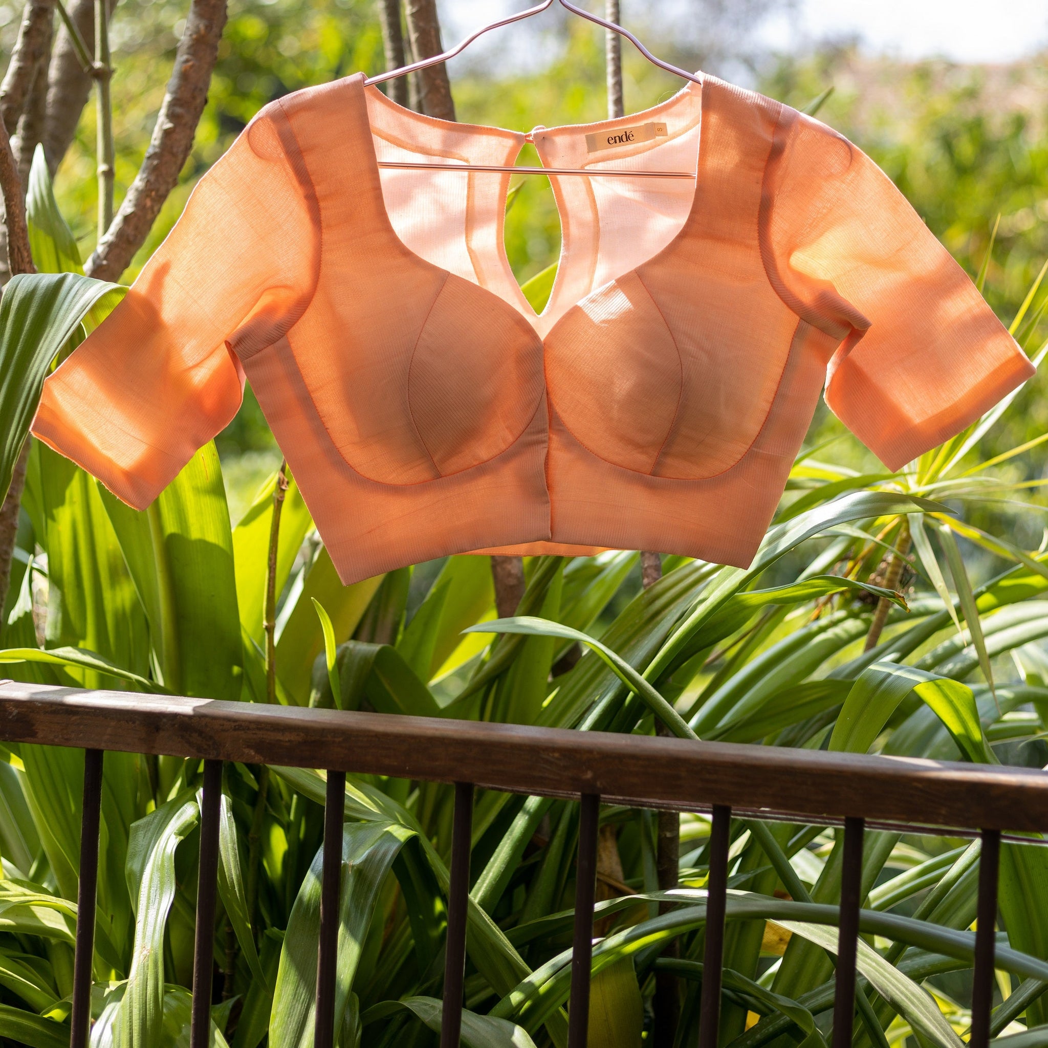 Handwoven Peach Mangalgiri Silk Blouse