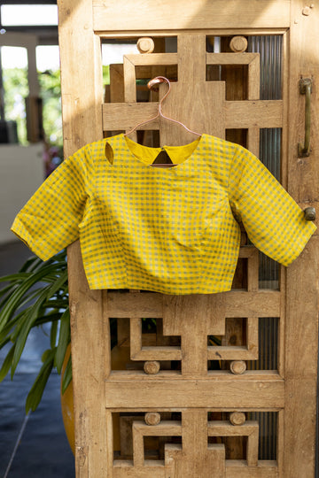 Handloom Cotton Checkered Blouse