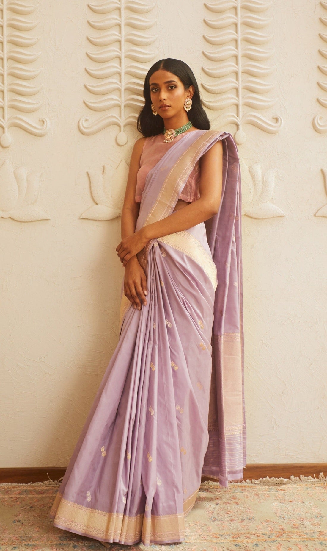 Handwoven Lavender Banarasi Saree