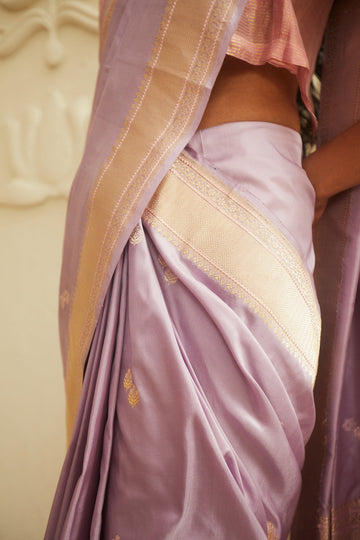 Handwoven Lavender Banarasi Saree