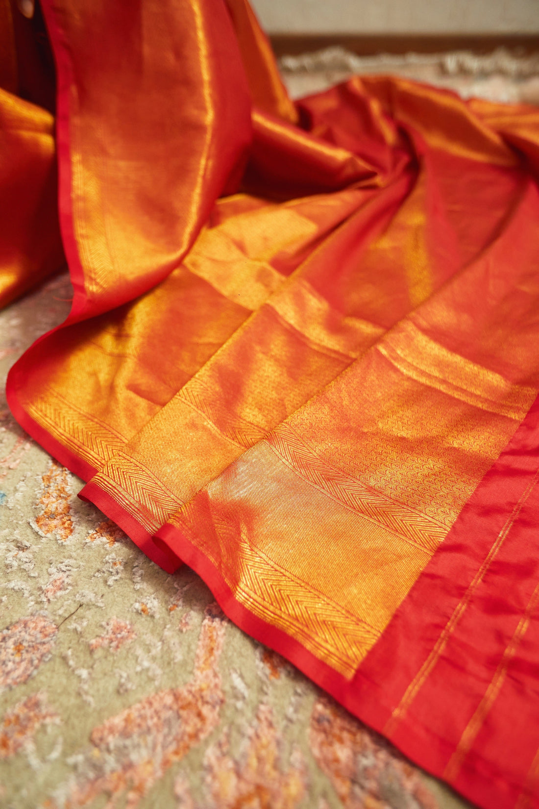 Handwoven Red & Gold Banarasi Saree