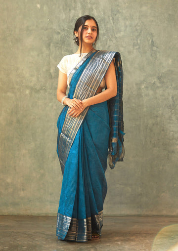 Handloom Emerald Mangalgiri Saree